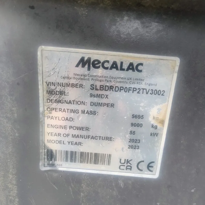 9T Dumper Mecalac 9sMDX 2023